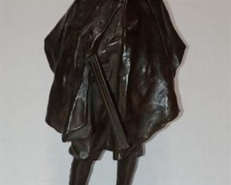 Fine Hans Muller Bronze Hunter Statue 1910
