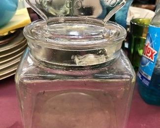 Vtg Franklin Caro Co Coca-Cola Pepsin Gum Glass Jar & Lid 1912-1914