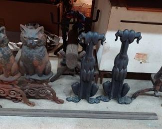 Amazing collection of antique andirons fire dogs