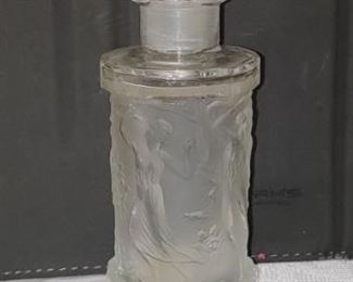 Beautiful Crystal art nouveau antique perfume bottle in relief