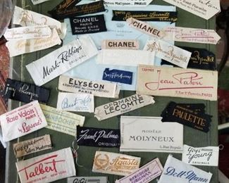 Vintage designer clothing labels Chanel and more