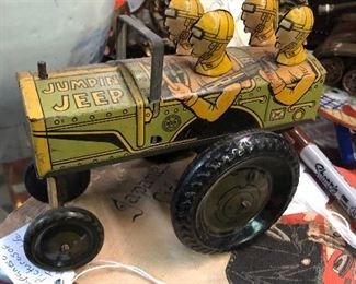 Vintage (1930's-1940's) Marx tin litho Jumpin Jeep