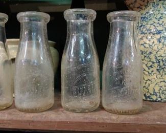 Rare find Kinnetts dairy Columbus GA milk bottles reads third quart liquid ( they need a bath)