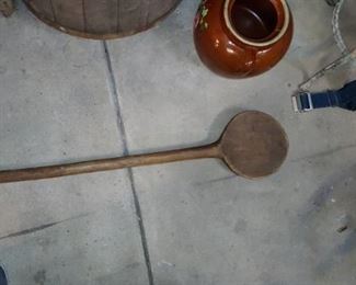 Primitive long paddle /stirrer totally handmade out of one piece of wood