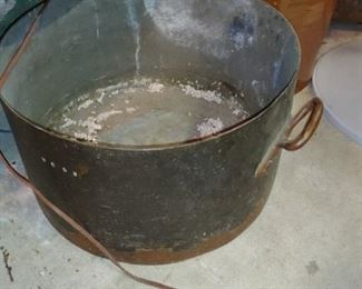 This is a huge handmade custom copper kettle initials of original owner on the side