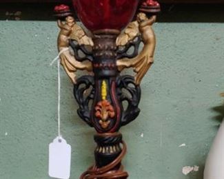 Beautiful Ruby Glass Lamp very ornate