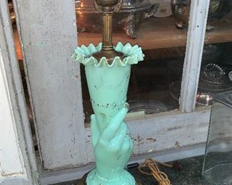 Jadeite hand lamp