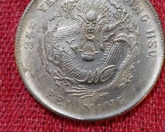 34TH YEAR OF KUANG HSU PEI YANG 1908 AUTHENTIC SILVER DOLLAR CHINESE COIN