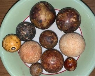 Antique Crockery clay marbles 
