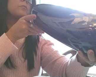 Kelly researching got to have those reading glasses