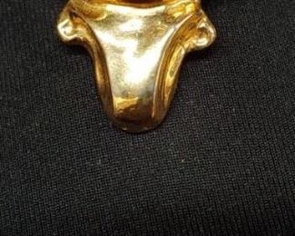 CHRISTIAN LACROIX - PARIS GOLDTONE BULL HEAD PIN - BROOCH