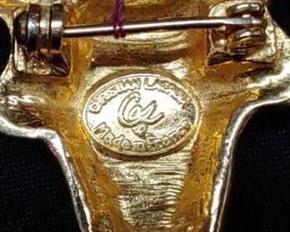 CHRISTIAN LACROIX - PARIS GOLDTONE BULL HEAD PIN - BROOCH