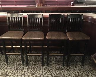 Pub Style Black Wood Chairs