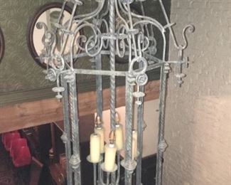 Wrought Iron Caged Chandelier