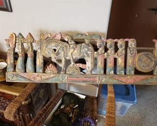 Carved Wood Panel Indonesia or Thailand