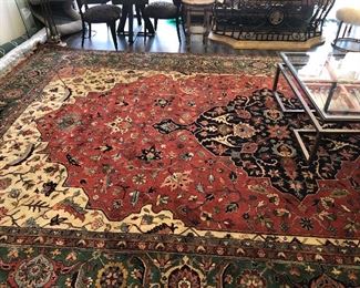 20 by 15 hand woven area rug  100% wool