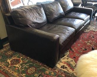 Living spaces leather sofa 