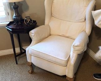 Century furniture white recliner 