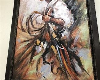 Ladlows cowboy wall art on canvas