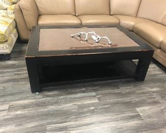 Thomasville wicker/wood coffee table and end table 