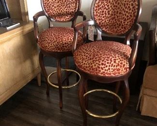 Custom swivel barstools cherry wood