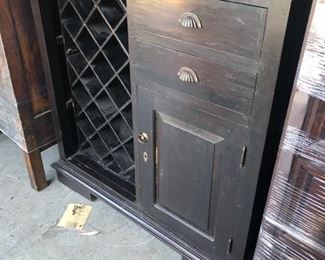 Black wine storage cabinet