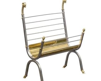 Rams head antique magazine holder