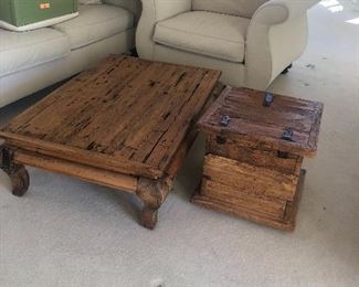 Rustic pine coffee table and end table