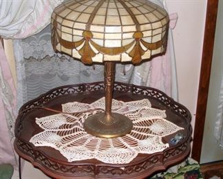 Antique Leaded Glass Lamp