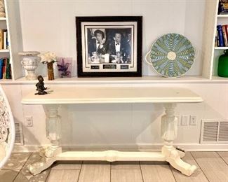  Antique shabby chic painted long table 
Frank SinatraCool photograph signed