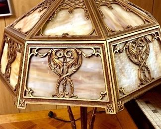 Wonderful 1920’s panel glass lamp unusually beautiful vase excellent original condition