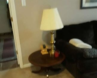 Brass Lamp and end table