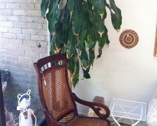 Rocking chair, plant