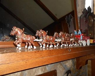 Cast iron Bud wagon and horses...
