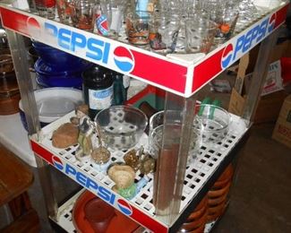 Pepsi shelf.....shot glasses