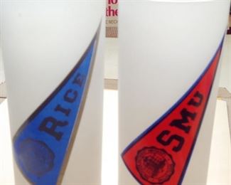Vintage Rice and SMU College Glasses