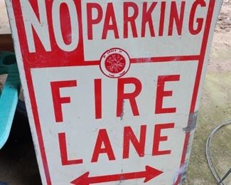 Vintage No Parking Fire Lane Signs