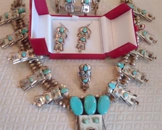 Exquisite Native American Silver Kachina Grouping(Large)