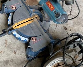 Ryobi cut off saw
Black & Decker worm gear drive saw.