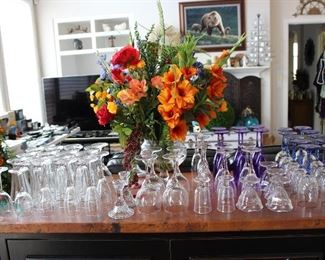 Arhaus Sideboard, glassware