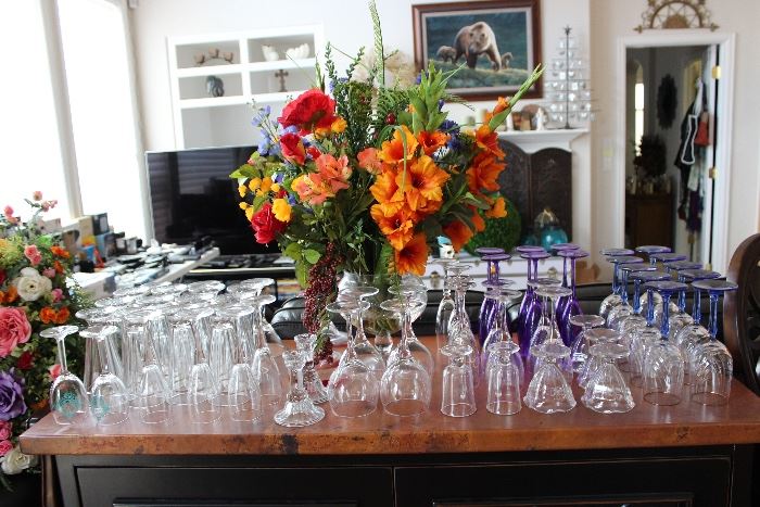 Arhaus Sideboard, glassware