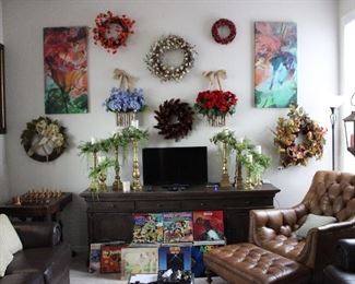 old hickory tufted chair, restoration hardware sideboard