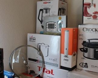 tfal fryer, ninja foodi, crockpot, all clad pots and pans (new in box)