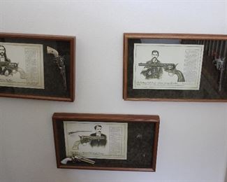 reproduction firearms in shadowbox display