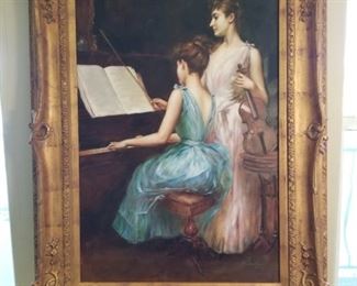 Measurement: 34" x 46" (frame), 24" x 36" (painting)