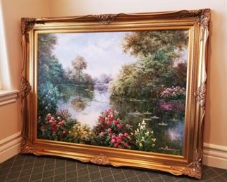 Measurement: 57" x 46" (frame), 48" x 36" (painting)