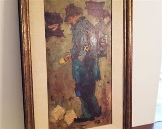 Measurement: 20" x 32" (frame), 13" x 25" (painting)