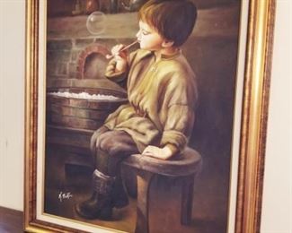 Measurement: 25" x 29" (frame), 20" x 24" (painting)