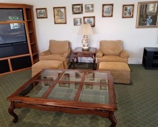 Oversized coffee table measure 60" x 50"