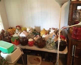 Some of the many vintage cookie jars